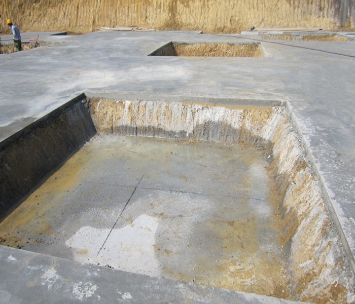 南昌市建筑設計研究院總部辦公大樓工程筏板基礎下柱墩找平、彈線(xiàn)